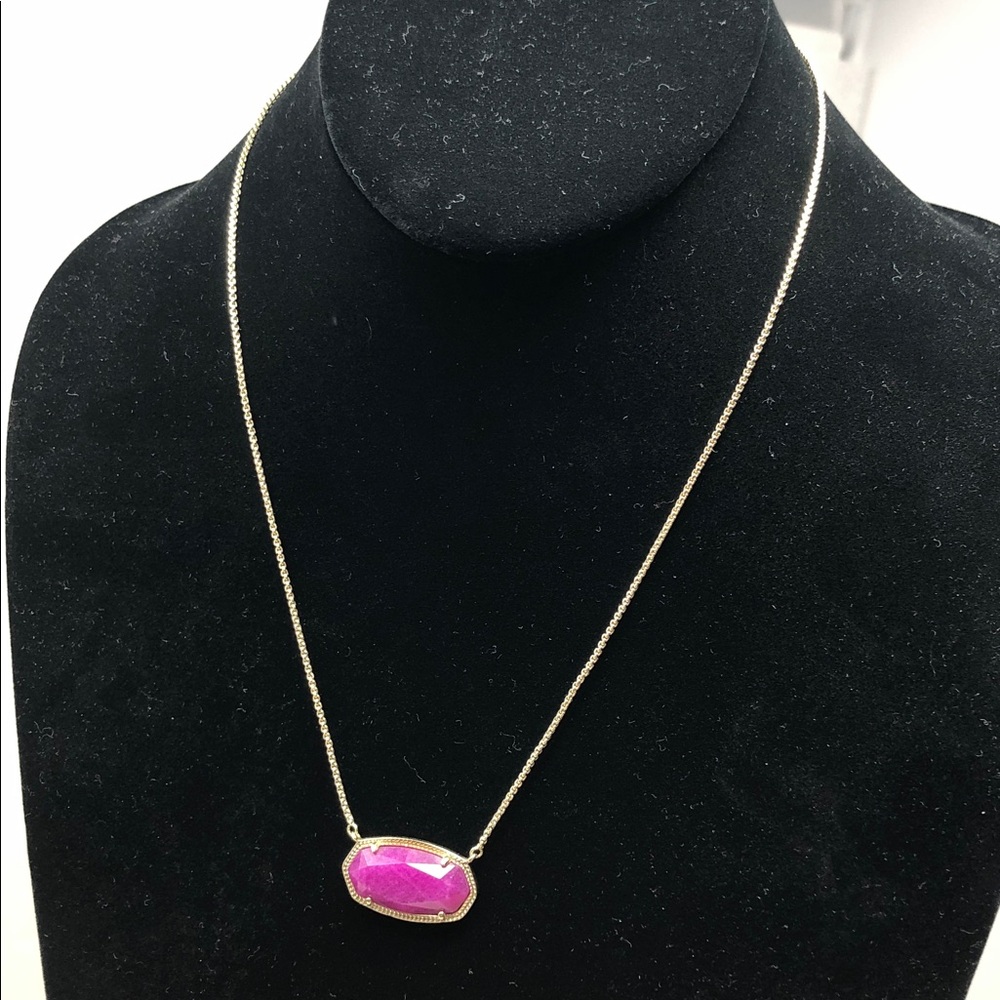Kendra Scott Necklace Gold Delaney in Purple Jade Bolero Adjustable Chain - Picture 7 of 14